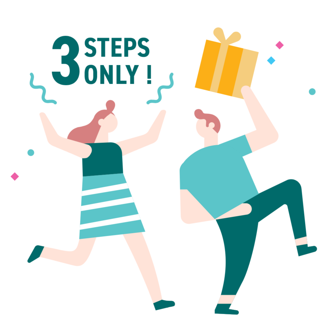 3STEPで簡単に受け取れる